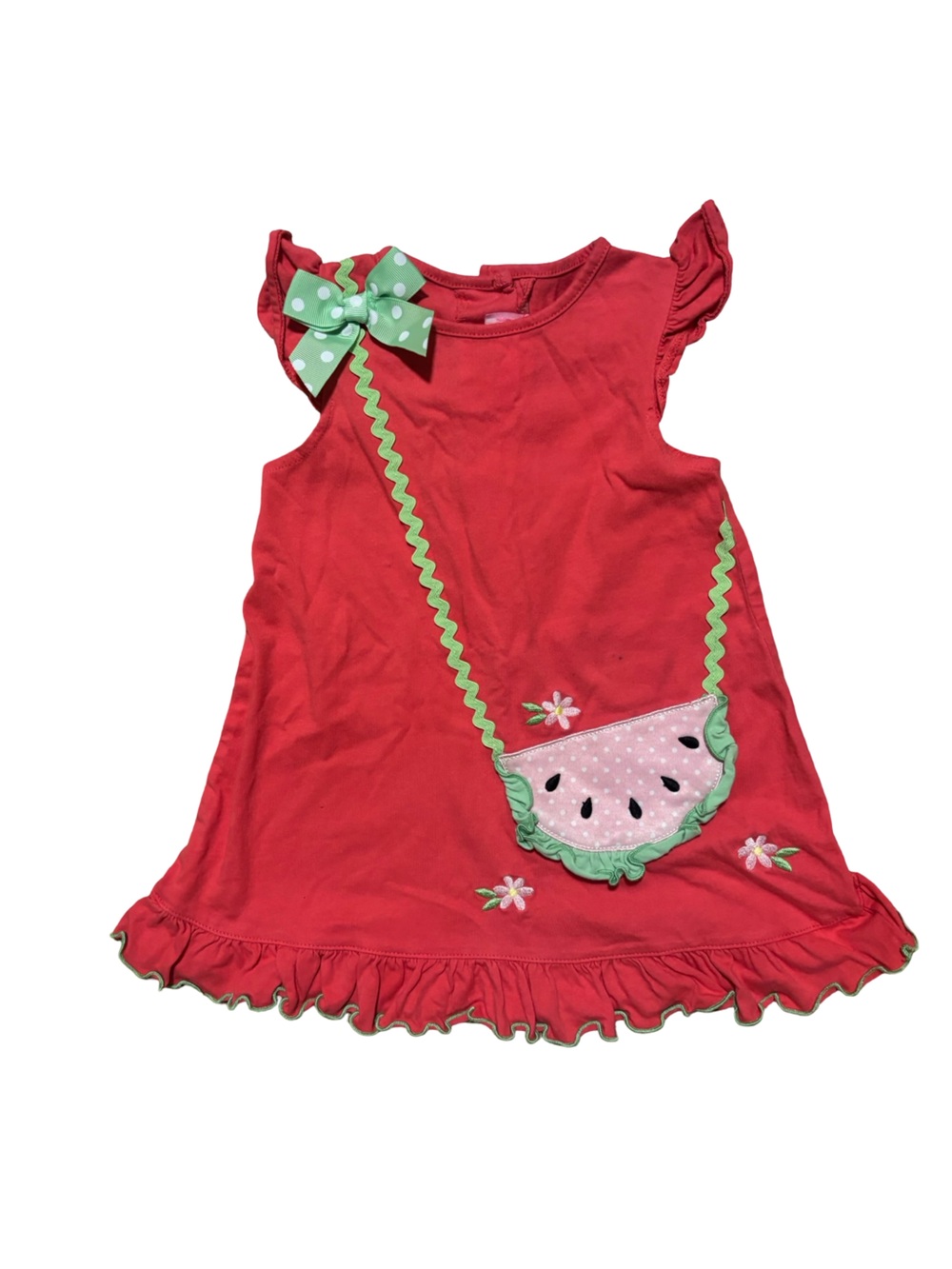 Good Lad Red Cotton Girls Watermelon Casual Dress Size 2 Toddler
